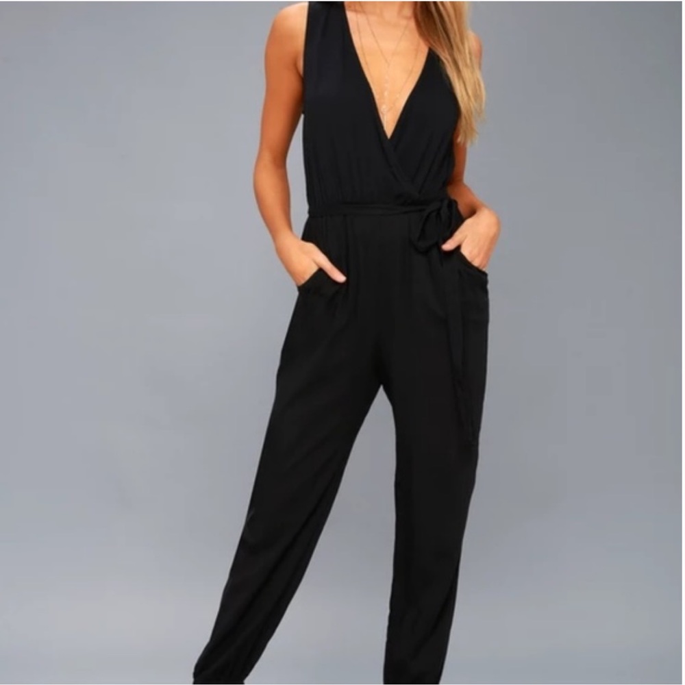 DKNY Black Sleeveless Jumpsuit